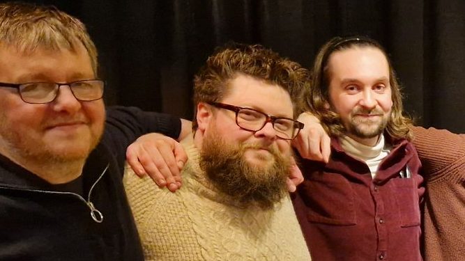 Tom Cairns performing at The Comedy Rev